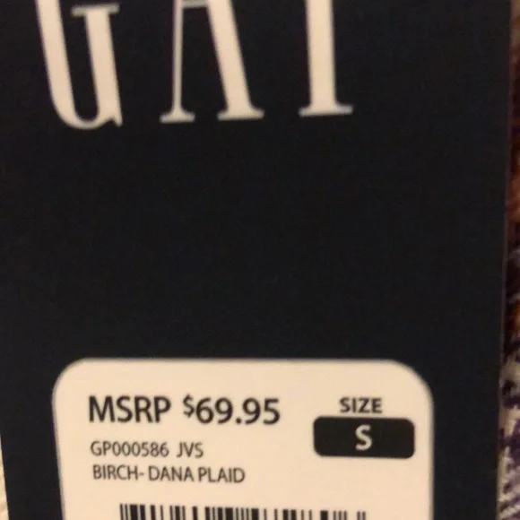 NWT Gap Birch Dana Plaid Button Up I Pocket Shirt Striped - Picture 5 of 5